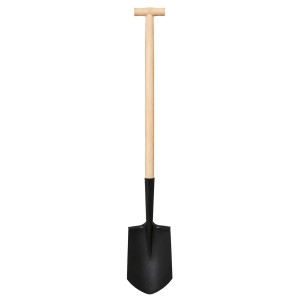 Szpadel amerykanin 20 cm ostry z trzonem drewnianym typu T - P024